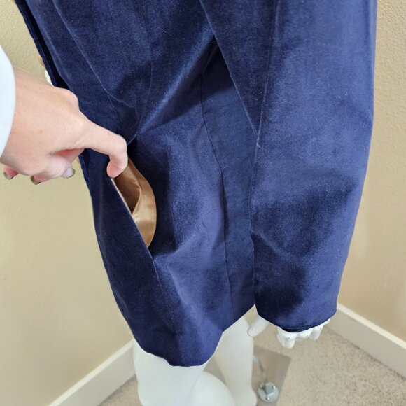 SOFT SURROUNDINGS Velvet Navy Button Down Gorgeous Jacket~Size S - Picture 5 of 9